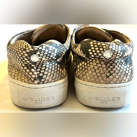 J/Slides NYC Snake Print Shoes Leather Upper Slip-On Sneakers Women’s Size 7 - Picture 5 of 16